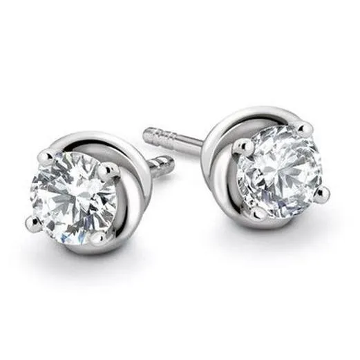 GB Earrings 1 Carat Prong Set Round Solitaire Natural Earth Mined Diamond 14K White Gold Stud Earring GB Earrings 1 Carat Prong Set Round Solitaire Natural Earth Mined Diamond 14K White Gold Stud Earring