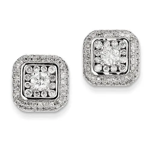 GB Earrings 14K White Gold Real Natural Earth Mined Diamond Post Earrings 250 Carats StudsHalo GB Earrings 14K White Gold Real Natural Earth Mined Diamond Post Earrings 250 Carats StudsHalo