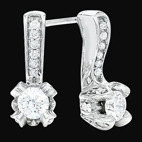 GB Earrings 3 Carat Natural Earth Mined Diamond Drop Earring Pair