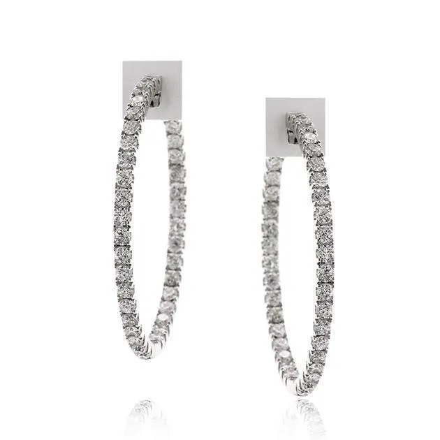 GB Earrings F Vvs1 Round Cut Natural Earth Mined Diamonds Lady Hoop Earrings 14K White Gold 310 Ct GB Earrings F Vvs1 Round Cut Natural Earth Mined Diamonds Lady Hoop Earrings 14K White Gold 310 Ct