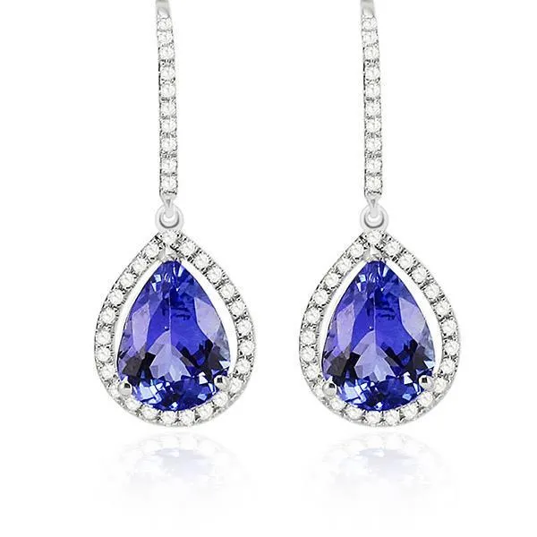 GB Earrings Natural Earth Mined Diamonds Women Dangle Earrings Tanzanite White Gold 14K 470 Carats GB Earrings Natural Earth Mined Diamonds Women Dangle Earrings Tanzanite White Gold 14K 470 Carats