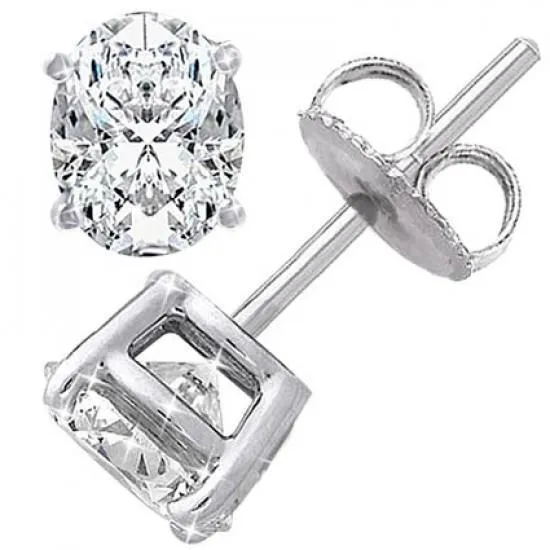 GB Earrings Oval Cut 320 Carats Natural Earth Mined Diamond Ladies Stud Earring White Gold GB Earrings Oval Cut 320 Carats Natural Earth Mined Diamond Ladies Stud Earring White Gold