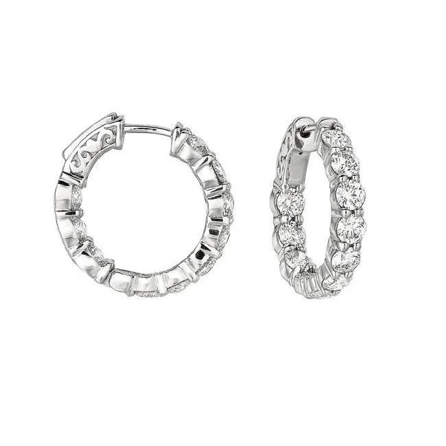 GB Earrings Round Brilliant 4 Carat Natural Earth Mined Diamond Earring 20 Pointer Hoop Jewelry WG 14K GB Earrings Round Brilliant 4 Carat Natural Earth Mined Diamond Earring 20 Pointer Hoop Jewelry WG 14K