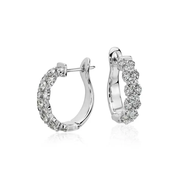 GB Earrings Round Cut Real Natural Earth Mined Diamonds 280 Carats Women Hoop Earrings Gold 14K White GB Earrings Round Cut Real Natural Earth Mined Diamonds 280 Carats Women Hoop Earrings Gold 14K White