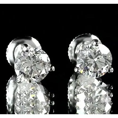 GB Earrings Round Natural Earth Mined Diamond Stud Earring Martini Setting 160 Carats White Gold 14K GB Earrings Round Natural Earth Mined Diamond Stud Earring Martini Setting 160 Carats White Gold 14K