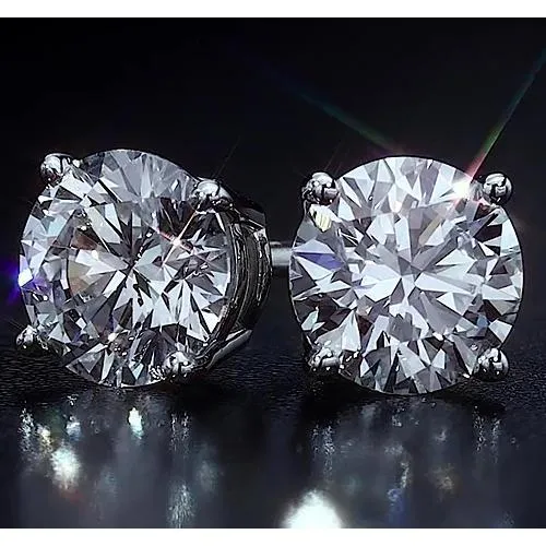 GB Earrings Round Real Natural Earth Mined Diamond Basket Stud Earring 250 Carats White Gold 14K Jewelry GB Earrings Round Real Natural Earth Mined Diamond Basket Stud Earring 250 Carats White Gold 14K Jewelry