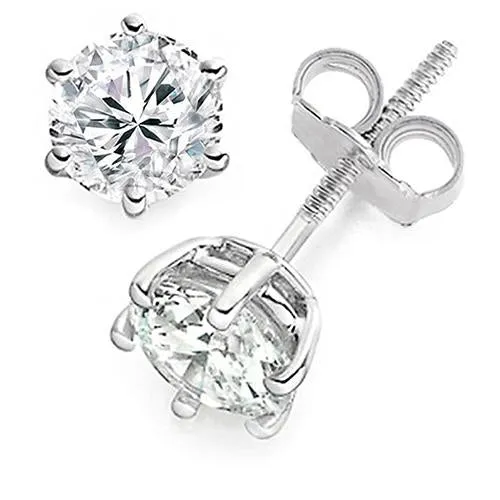 GB Earrings Round Shape Natural Earth Mined Diamond Stud Earring 4 Carats White Gold Women Jewelry GB Earrings Round Shape Natural Earth Mined Diamond Stud Earring 4 Carats White Gold Women Jewelry