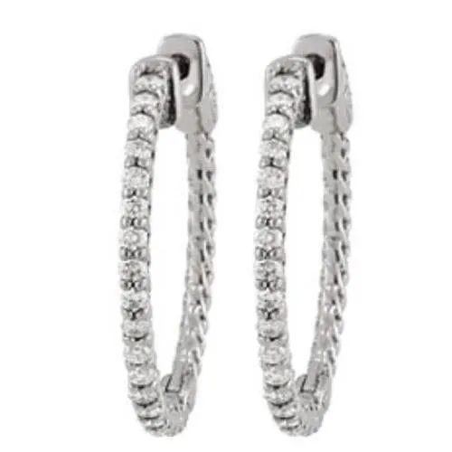 GB Earrings White Gold 14K Natural Earth Mined Diamonds Earring 125 Carat Hoop Earrings GB Earrings White Gold 14K Natural Earth Mined Diamonds Earring 125 Carat Hoop Earrings