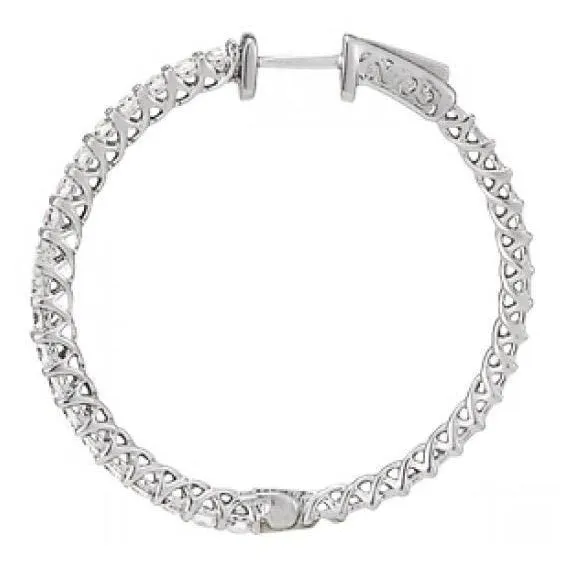 GB Earrings White Gold 14K Natural Earth Mined Diamonds Earring 125 Carat Hoop Earrings