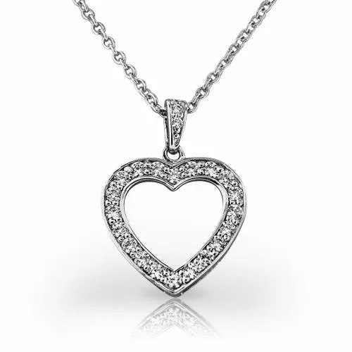 GB Heart Pendant Necklace 310 Ct Round Brilliant Cut Natural Earth Mined Diamonds White Gold Necklaces GB Heart Pendant Necklace 310 Ct Round Brilliant Cut Natural Earth Mined Diamonds White Gold Necklaces