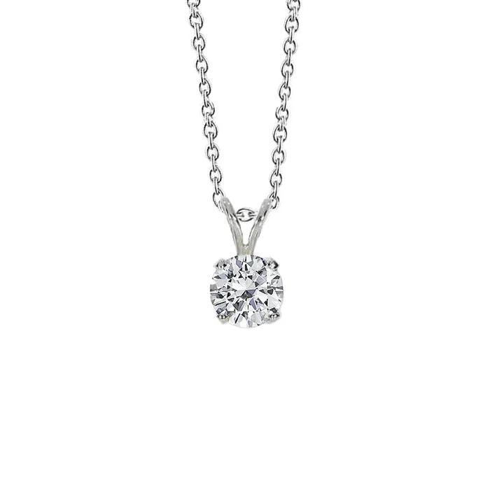 GB Necklaces 2 Carat Round Solitaire Natural Earth Mined Diamond Pendant White Gold Jeweley New GB Necklaces 2 Carat Round Solitaire Natural Earth Mined Diamond Pendant White Gold Jeweley New