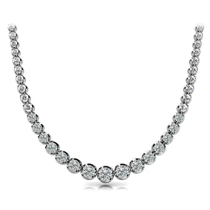GB Necklaces 20 Carat Sparkling Natural Earth Mined Diamond Necklace
