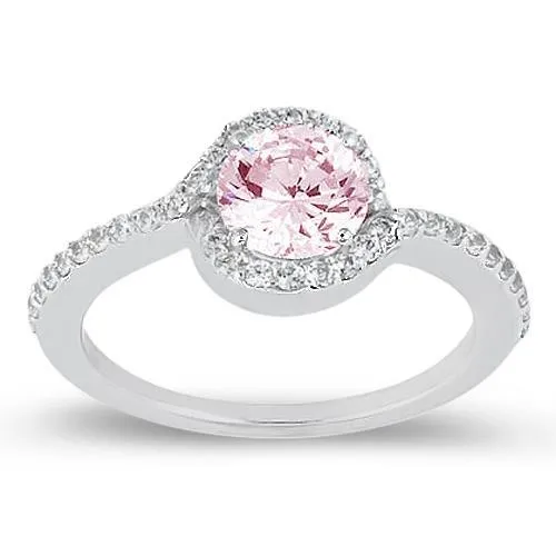 GB Rings 135 Ct Pink Sapphire Round Natural Earth Mined Diamonds Engagement Ring Gemstone WG 14K GB Rings 135 Ct Pink Sapphire Round Natural Earth Mined Diamonds Engagement Ring Gemstone WG 14K