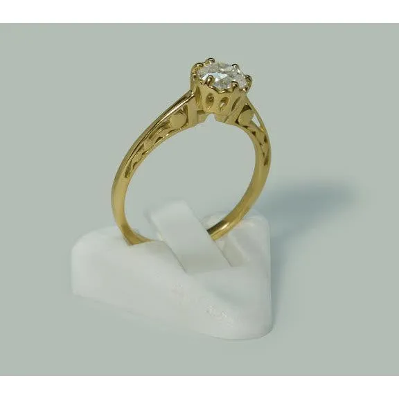 GB Rings 1 Carat Round Natural Earth Mined Diamond Crown Style Solitaire Engagement Ring GB Rings 1 Carat Round Natural Earth Mined Diamond Crown Style Solitaire Engagement Ring