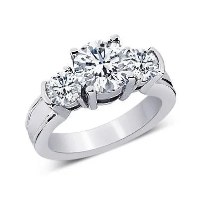 GB Rings 250 Ct Round Natural Earth Mined Diamonds Three Stone Anniversary Ring GB Rings 250 Ct Round Natural Earth Mined Diamonds Three Stone Anniversary Ring