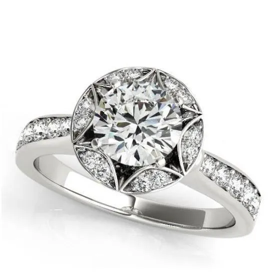 GB Rings 2 Carats Natural Earth Mined Diamond Halo Engagement Anniversary Ring White Gold 14K GB Rings 2 Carats Natural Earth Mined Diamond Halo Engagement Anniversary Ring White Gold 14K