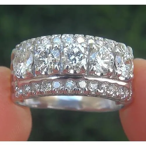 GB Rings Natural Earth Mined Diamond Eternity Wedding Band 12 Carats White Gold Jewelry GB Rings Natural Earth Mined Diamond Eternity Wedding Band 12 Carats White Gold Jewelry