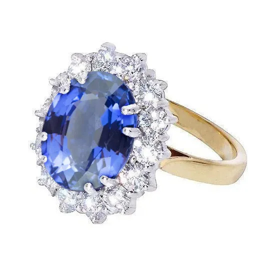 GB Rings Oval Ceylon Sapphire Natural Earth Mined Diamonds 851 Ct Ring Two Tone White Gold 14K GB Rings Oval Ceylon Sapphire Natural Earth Mined Diamonds 851 Ct Ring Two Tone White Gold 14K