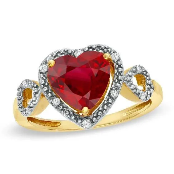 GB Rings Red Heart Cut Ruby Natural Earth Mined Diamond Ring 665 Ct Jewelry Yellow Gold GB Rings Red Heart Cut Ruby Natural Earth Mined Diamond Ring 665 Ct Jewelry Yellow Gold