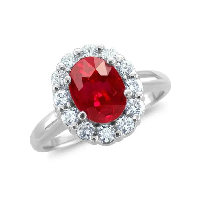GB Rings Red Ruby Halo Natural Earth Mined Diamond Wedding Ring White Gold 14K 65 Ct GB Rings Red Ruby Halo Natural Earth Mined Diamond Wedding Ring White Gold 14K 65 Ct