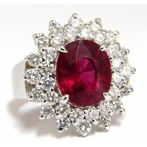 GB Rings Red Tourmaline And Natural Earth Mined Diamonds 65 Ct Engagement Ring 14K Gold GB Rings Red Tourmaline And Natural Earth Mined Diamonds 65 Ct Engagement Ring 14K Gold