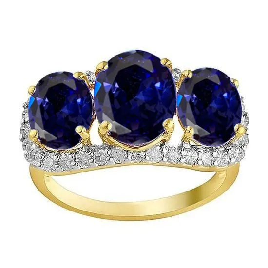 GB Rings Tanzanite Oval And Round Natural Earth Mined Diamonds 6 Carat Anniversary Ring Jewelry GB Rings Tanzanite Oval And Round Natural Earth Mined Diamonds 6 Carat Anniversary Ring Jewelry