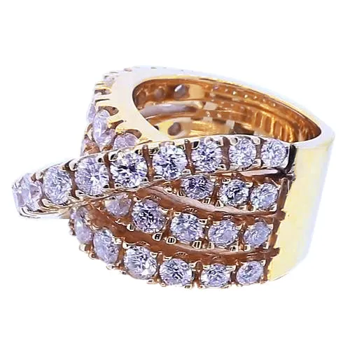GB Rings Vintage Type Natural Earth Mined Diamond Round Fancy Ring Yellow Gold 14K 357 Carats GB Rings Vintage Type Natural Earth Mined Diamond Round Fancy Ring Yellow Gold 14K 357 Carats