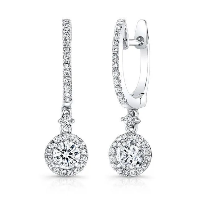 GB Sparkling 330 Carats Brilliant Cut Natural Earth Mined Diamond Dangle Earrings White Gold Earrings GB Sparkling 330 Carats Brilliant Cut Natural Earth Mined Diamond Dangle Earrings White Gold Earrings