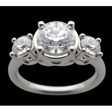 GB Three Stone Natural Earth Mined Diamond Lucida 250 Carat Engagement Ring White Gold Rings GB Three Stone Natural Earth Mined Diamond Lucida 250 Carat Engagement Ring White Gold Rings