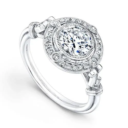 GB White Gold 14k Round Antique Style Natural Earth Mined Diamond Halo Ring 375 Carats Rings GB White Gold 14k Round Antique Style Natural Earth Mined Diamond Halo Ring 375 Carats Rings