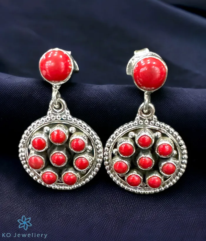 Gemstone Earrings The Hanshi Silver Gemstone Earrings Coral