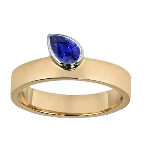 Gemstone Pear Blue Sapphire Anniversary Ring Two Tone Gold 1 Carat HarryChadEntcom Rings Gemstone Pear Blue Sapphire Anniversary Ring Two Tone Gold 1 Carat HarryChadEntcom Rings