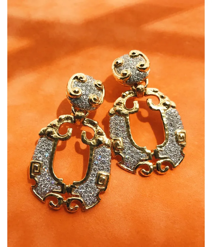 Geometric Lion Earrings David Webb Workshop Earrings
