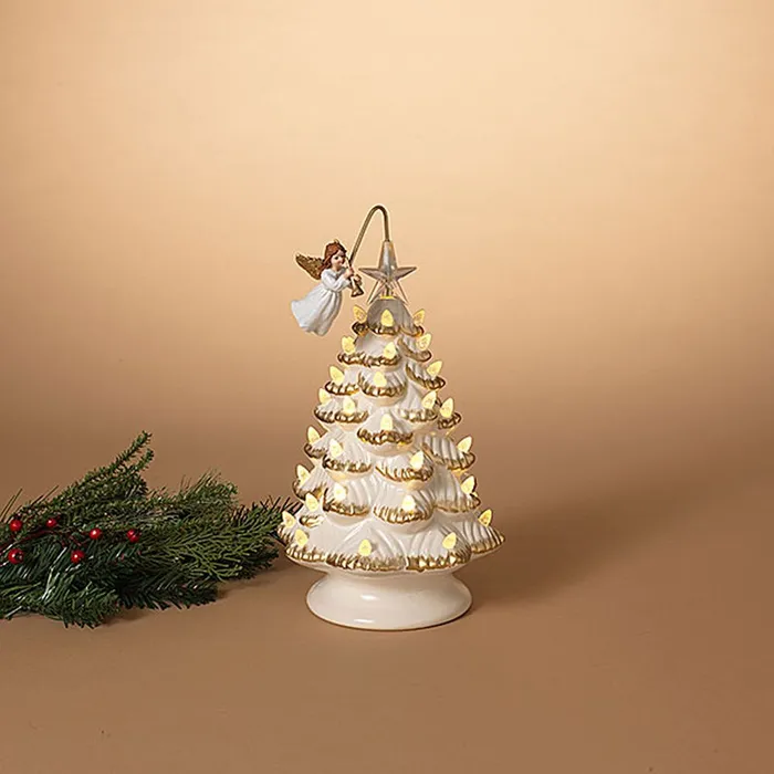 Gerson Company Necklaces Gerson 12 Lighted Ceramic Holiday Christmas Tree with Rotating Angel Adapter Gerson Company Necklaces Gerson 12 Lighted Ceramic Holiday Christmas Tree with Rotating Angel Adapter