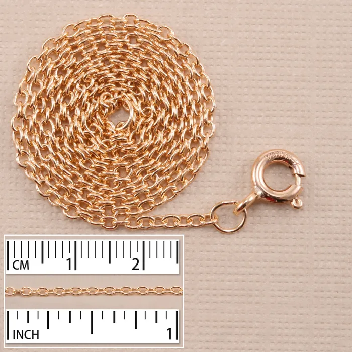 Gold Filled 15mm Cable Chain 16 Spring Ring Clasp RG Rings