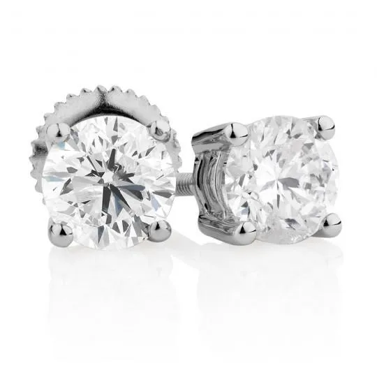 Gorgeous Round Solitaire 4 Carats Natural Earth Mined Diamond Stud Earrings Women GB Earrings Gorgeous Round Solitaire 4 Carats Natural Earth Mined Diamond Stud Earrings Women GB Earrings