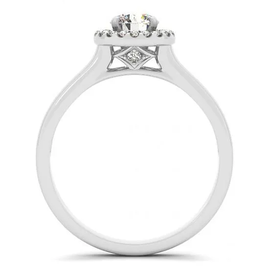 Halo Round Natural Earth Mined Diamond Engagement Ring Flower Style 10 Carat WG 14K GB Rings Halo Round Natural Earth Mined Diamond Engagement Ring Flower Style 10 Carat WG 14K GB Rings
