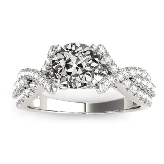HarryChadEntcom 14K Gold Round Old Cut Natural Earth Mined Diamond Ring Twisted Shank 450 Carats Pave Set Rings HarryChadEntcom 14K Gold Round Old Cut Natural Earth Mined Diamond Ring Twisted Shank 450 Carats Pave Set Rings