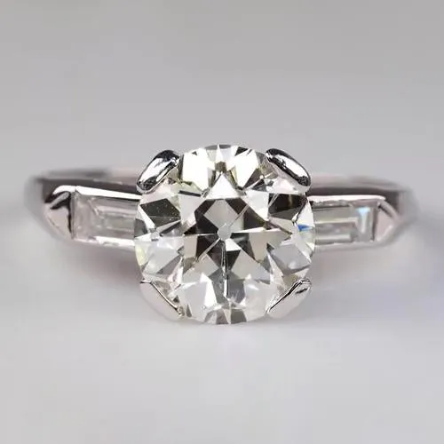 HarryChadEntcom Baguette Three Stone Ring Round Old Miner Natural Earth Mined Diamonds 275 Carats Rings HarryChadEntcom Baguette Three Stone Ring Round Old Miner Natural Earth Mined Diamonds 275 Carats Rings