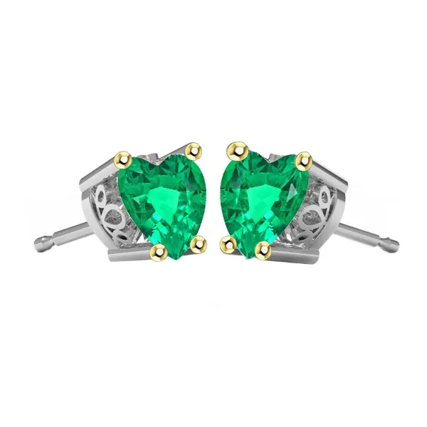 HarryChadEntcom Earrings Decorative Heart Shape Green Emerald Earrings Women Studs HarryChadEntcom Earrings Decorative Heart Shape Green Emerald Earrings Women Studs