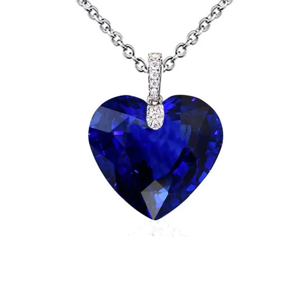 HarryChadEntcom Necklaces 425 Carats Heart Ceylon Sapphire Natural Earth Mined Diamond Pendant Gold Jewelry HarryChadEntcom Necklaces 425 Carats Heart Ceylon Sapphire Natural Earth Mined Diamond Pendant Gold Jewelry