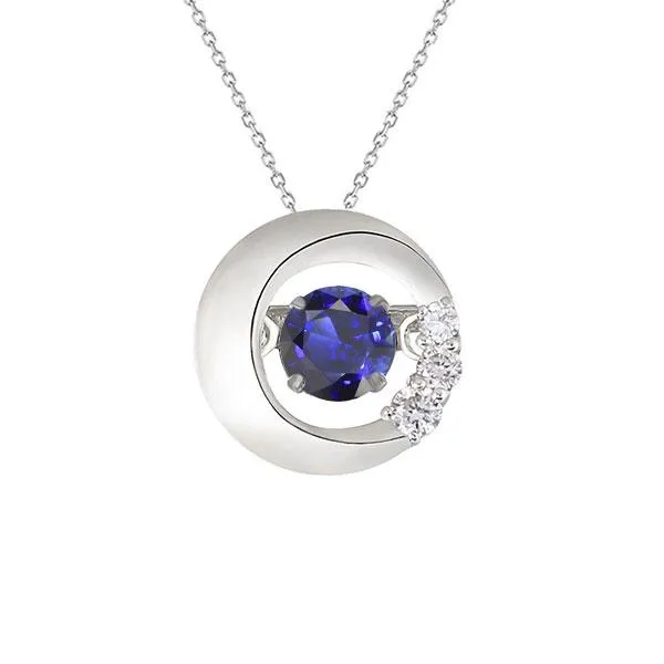 HarryChadEntcom Necklaces Gold Round Sri Lanka Sapphire Natural Earth Mined Diamond Circle Pendant 125 Carats HarryChadEntcom Necklaces Gold Round Sri Lanka Sapphire Natural Earth Mined Diamond Circle Pendant 125 Carats