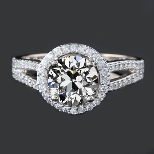 HarryChadEntcom Rings 4 Carats Halo Anniversary Ring Old Mine Cut Genuine Natural Earth Mined Diamond Split Shank HarryChadEntcom Rings 4 Carats Halo Anniversary Ring Old Mine Cut Genuine Natural Earth Mined Diamond Split Shank
