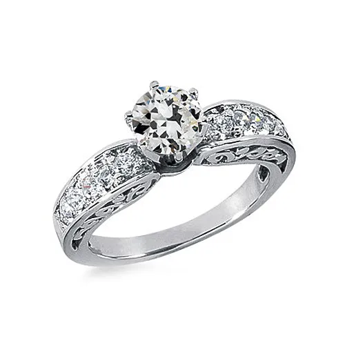 HarryChadEntcom Rings Antique Style Round Old Cut Natural Earth Mined Diamond Ring 6 Prong Set 2 Carats HarryChadEntcom Rings Antique Style Round Old Cut Natural Earth Mined Diamond Ring 6 Prong Set 2 Carats