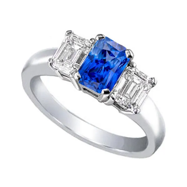 HarryChadEntcom Rings Ceylon Sapphire 3 Stone Ring Radiant Emerald Natural Earth Mined Diamonds 250 Carats HarryChadEntcom Rings Ceylon Sapphire 3 Stone Ring Radiant Emerald Natural Earth Mined Diamonds 250 Carats