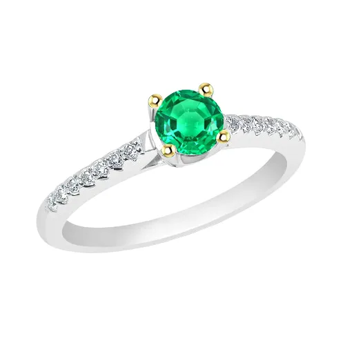 HarryChadEntcom Rings Genuine Green Emerald Ring Cathedral Setting Diamonds HarryChadEntcom Rings Genuine Green Emerald Ring Cathedral Setting Diamonds