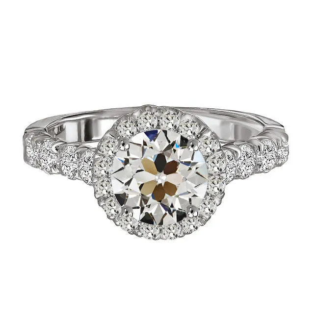 HarryChadEntcom Rings Halo Engagement Ring Round Old European Natural Earth Mined Diamond 650 Carats Gold HarryChadEntcom Rings Halo Engagement Ring Round Old European Natural Earth Mined Diamond 650 Carats Gold