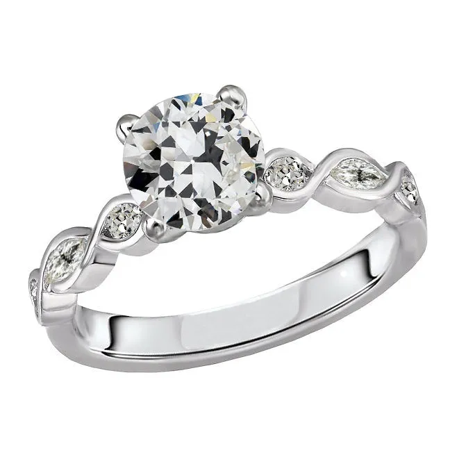 HarryChadEntcom Rings Marquise Round Old Mine Cut Natural Earth Mined Diamond Ring Infinity Style 350 Carats HarryChadEntcom Rings Marquise Round Old Mine Cut Natural Earth Mined Diamond Ring Infinity Style 350 Carats