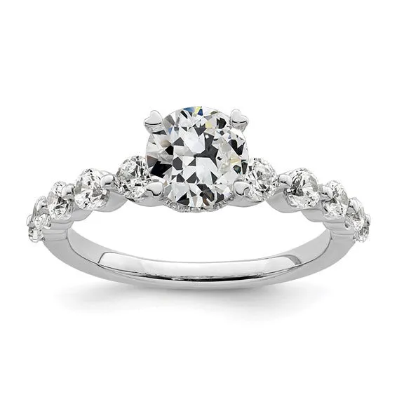 HarryChadEntcom Rings Natural Earth Mined Diamond Old European Anniversary Ring With Accents Prong Set 3 Carats HarryChadEntcom Rings Natural Earth Mined Diamond Old European Anniversary Ring With Accents Prong Set 3 Carats