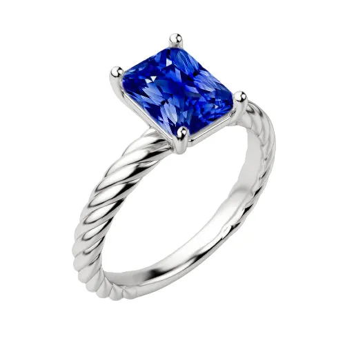 HarryChadEntcom Rings Solitaire Blue Sapphire Ring Gold Twisted Rope Style 150 Carats HarryChadEntcom Rings Solitaire Blue Sapphire Ring Gold Twisted Rope Style 150 Carats